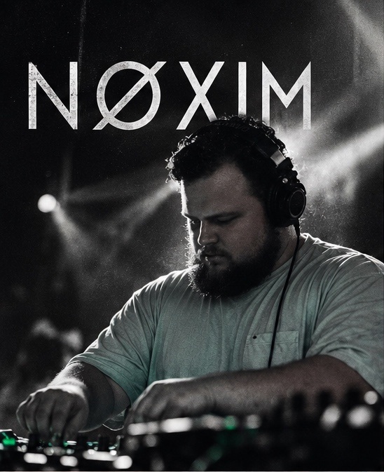 NØXIM mixing, black and white portrait with artist name